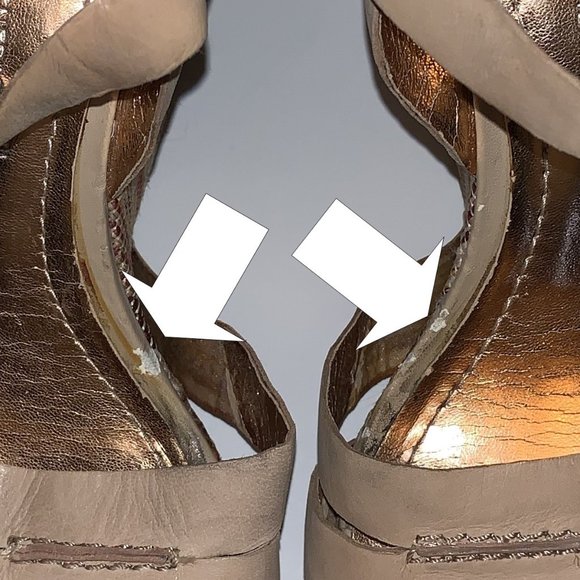 BCBGeneration Beige Striped T-Strap Wedge Platform Shoes 6 - Picture 6 of 6